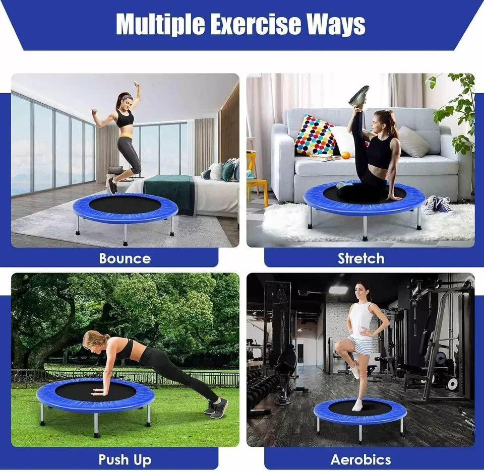 40" Mini Trampoline Home Fitness Gym (Blue) - Image 9