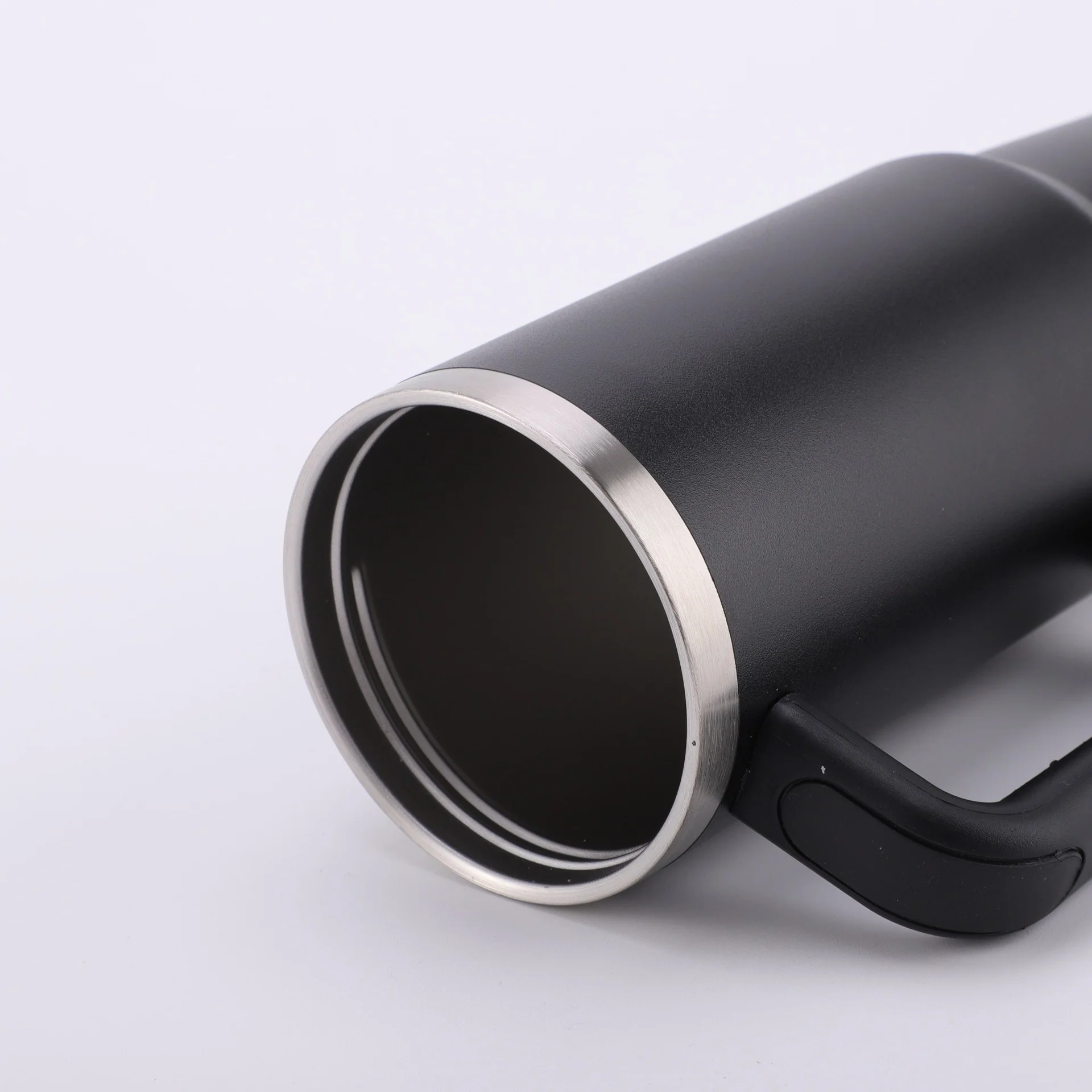 40oz Stainless Steel Insulated Tumbler with Handle Straw Travel Mug (Black) - Image 13
