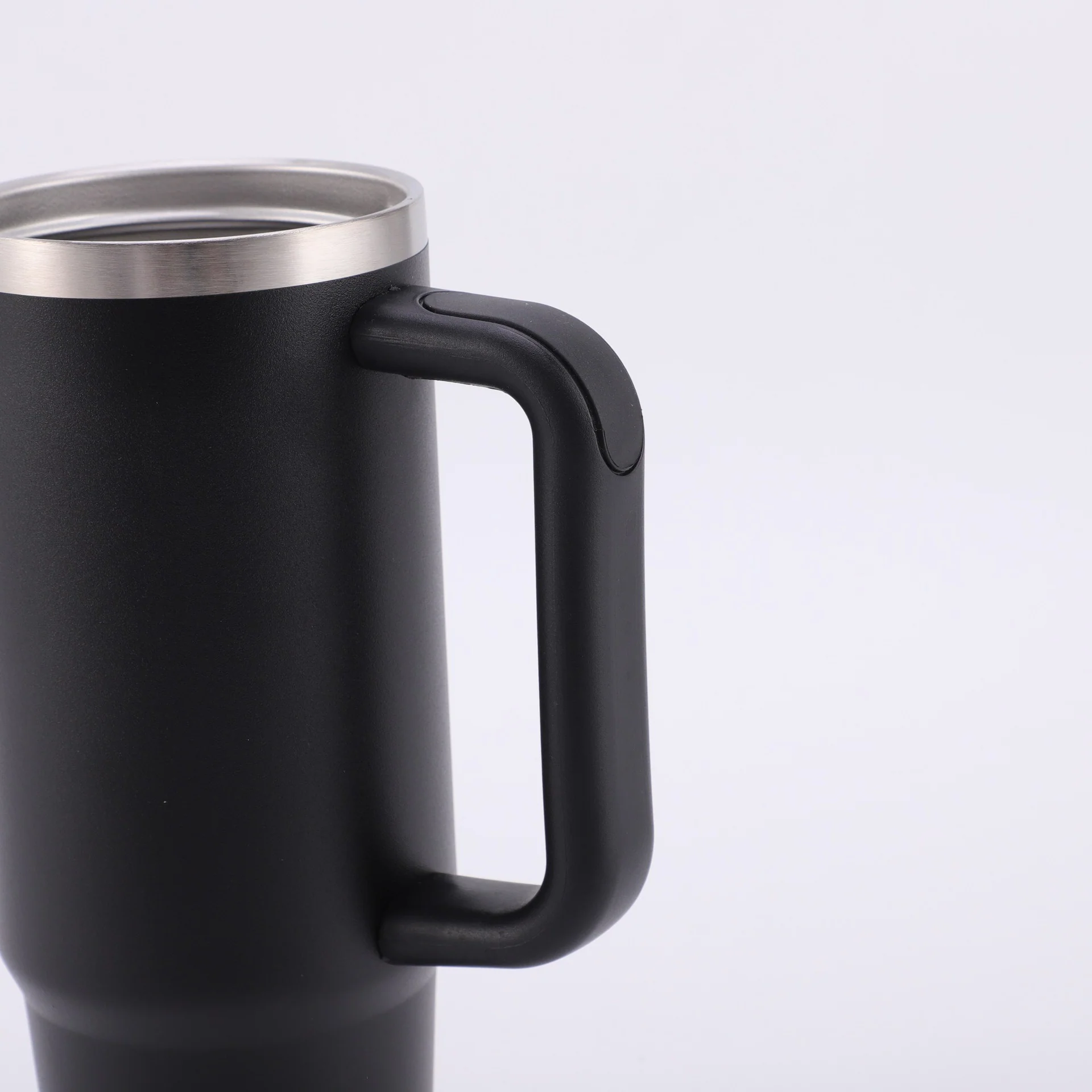40oz Stainless Steel Insulated Tumbler with Handle Straw Travel Mug (Black) - Image 14