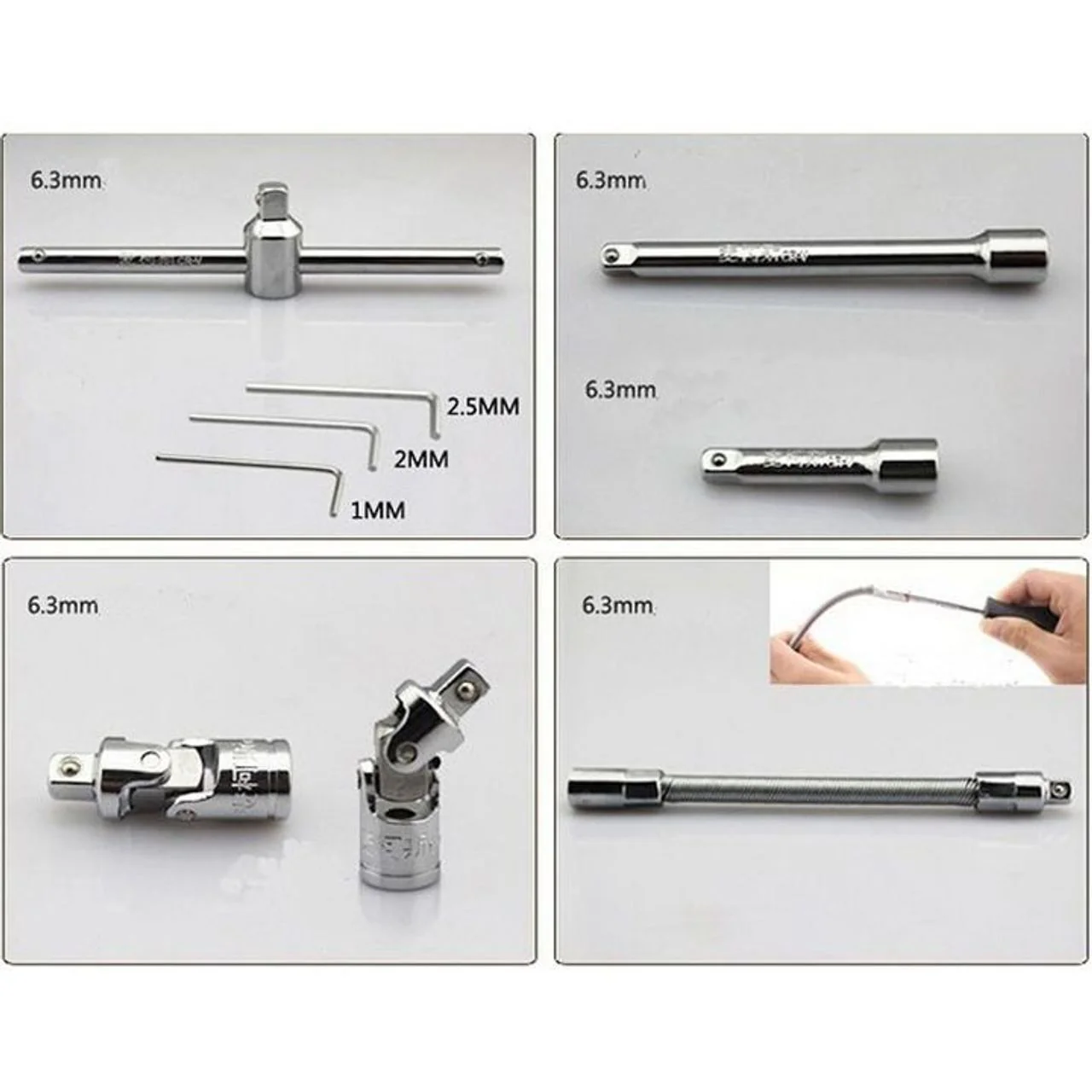 46 PCS Socket Ratchet Screwdriver Torque Wrench Combination Tool Set Repair Kit In Box - Image 6