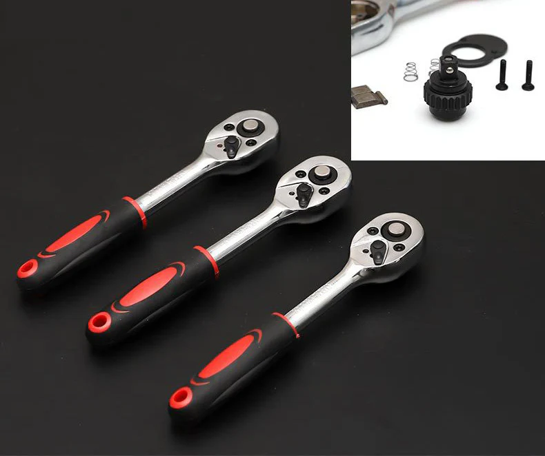 46 PCS Socket Ratchet Screwdriver Torque Wrench Combination Tool Set Repair Kit In Box - Image 9