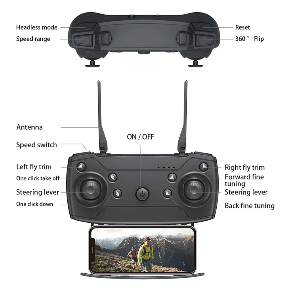 4K HD Dual Camera Dual Battery Wide-angle Quadcopter Remote Control Drone - Image 14