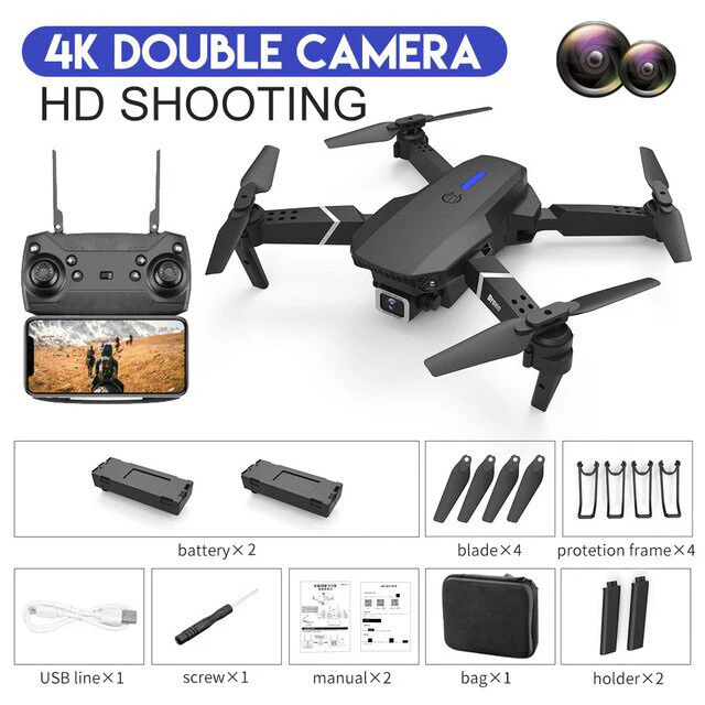 4K HD Dual Camera Dual Battery Wide-angle Quadcopter Remote Control Drone - Image 3