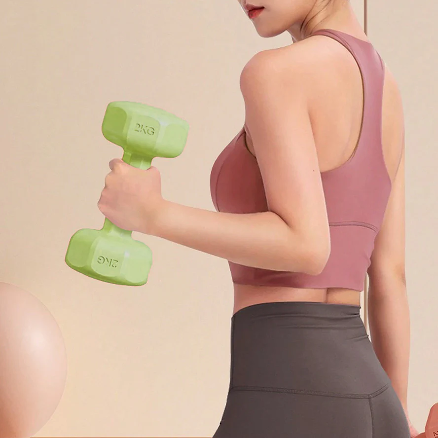 4kg Dumbbell Set 2kg Pair Neoprene Fitness Weights Green - Image 3