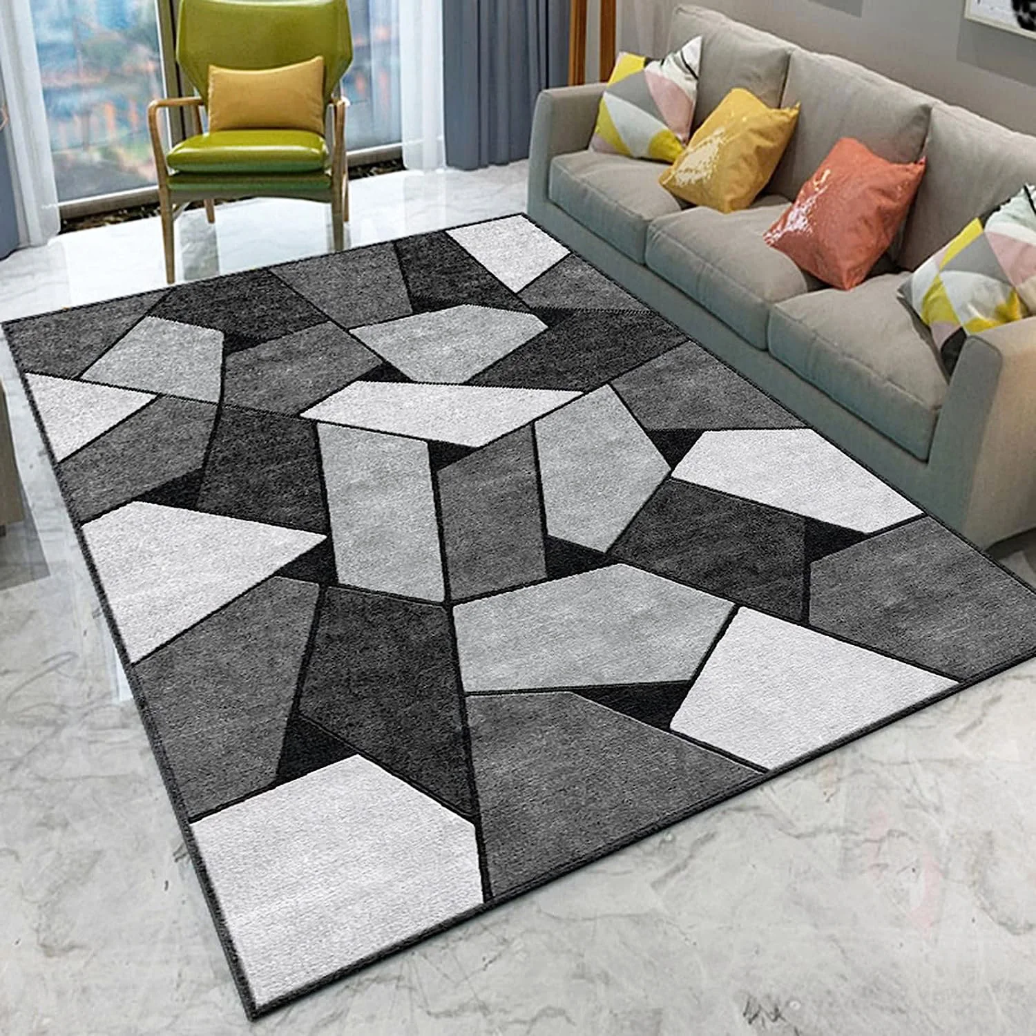 4m Extra Large Lush Plush Rock Rug Carpet Mat (400 x 200) - Image 4