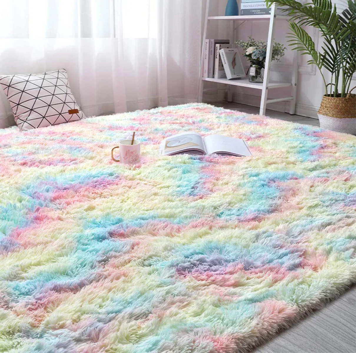 4m Extra Large Soft Rainbow Dream Comfortable Shag Rug (400 x 200) - Image 16