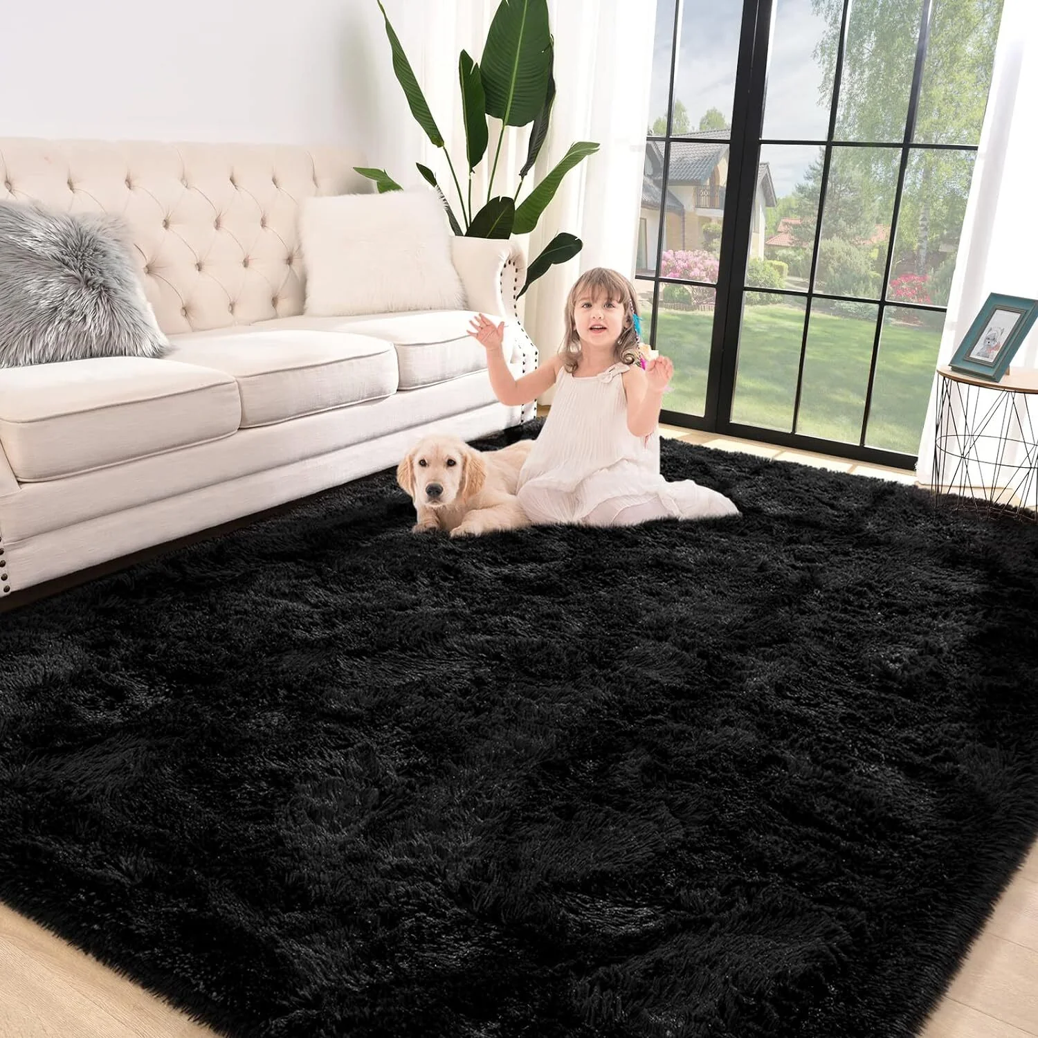 4m Extra Large Soft Shag Rug Carpet Mat (Black, 400 x 200) - Image 14