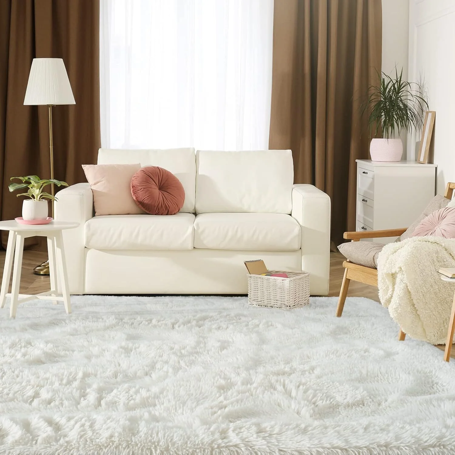 4m Extra Large Soft Shag Rug Carpet Mat (Cream White, 400 x 200) - Image 10