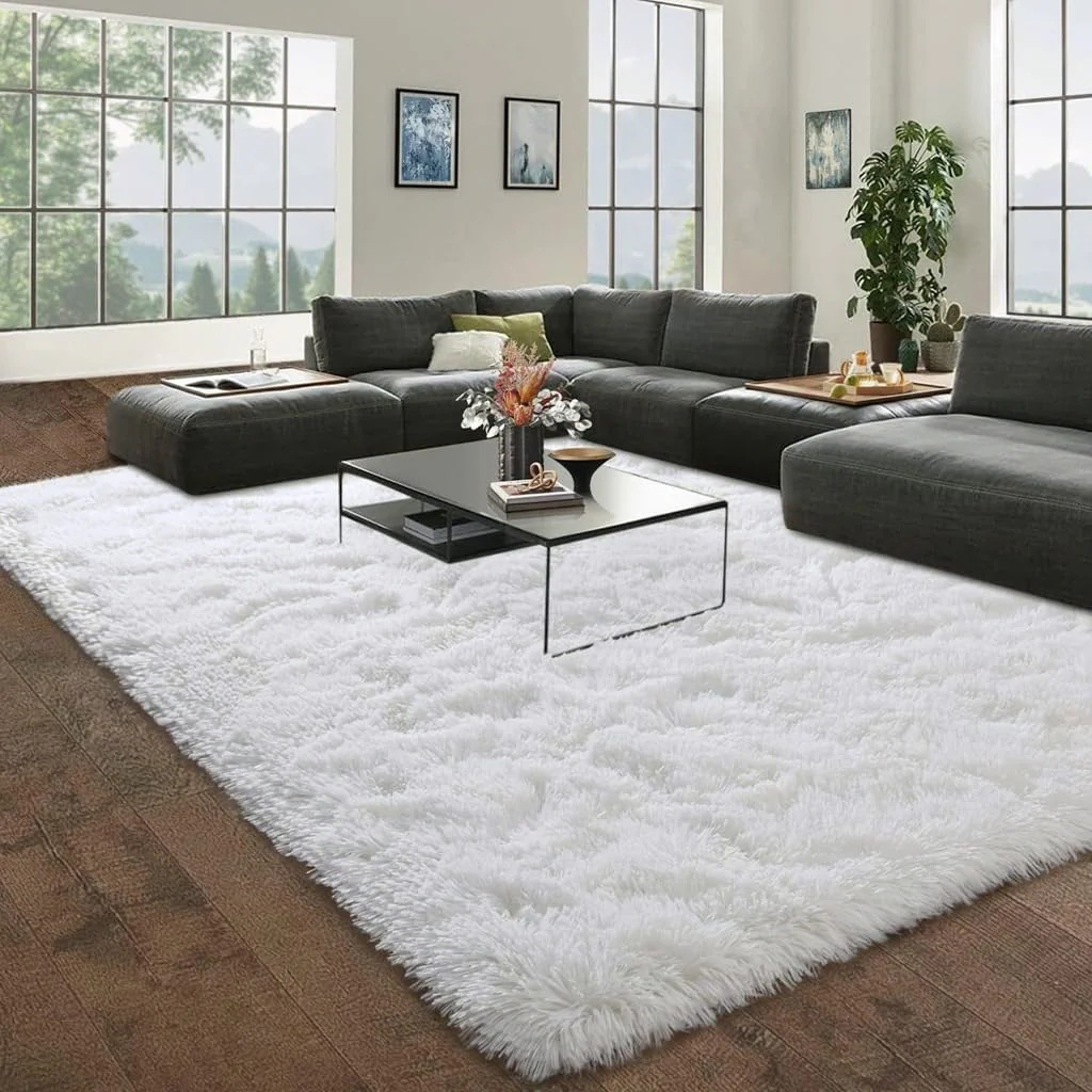 4m Extra Large Soft Shag Rug Carpet Mat (Cream White, 400 x 200) - Image 12