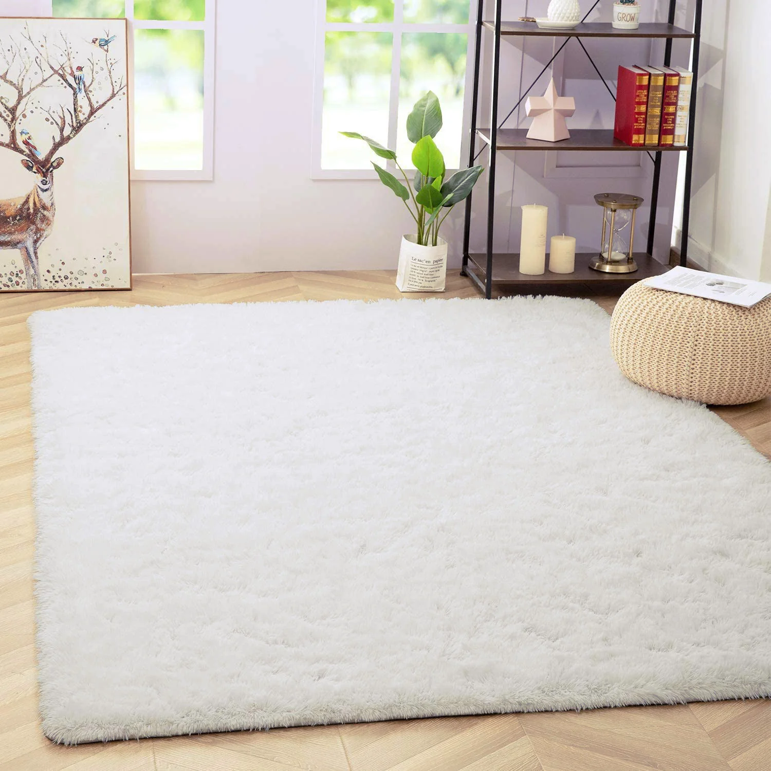 4m Extra Large Soft Shag Rug Carpet Mat (Cream White, 400 x 200) - Image 19