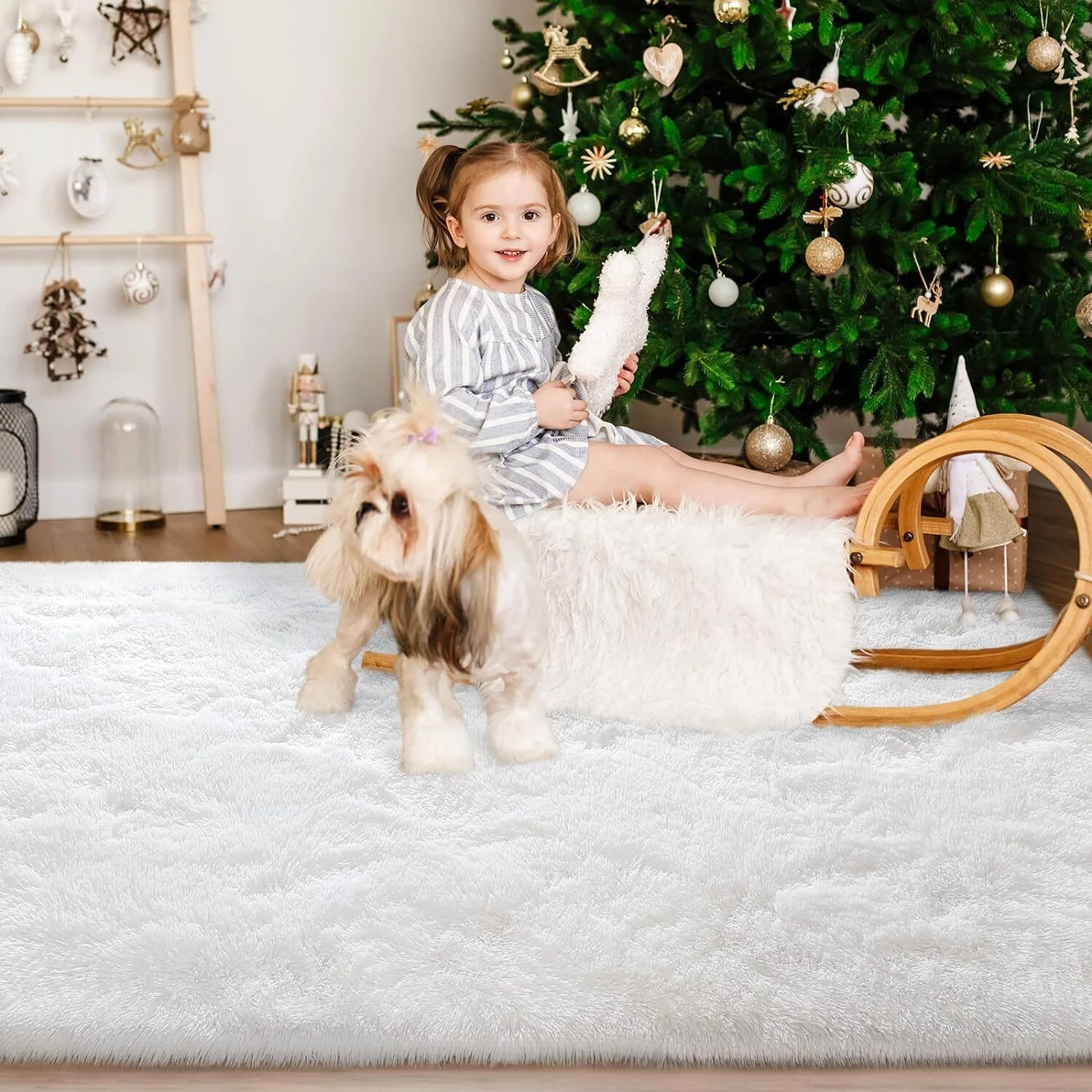 4m Extra Large Soft Shag Rug Carpet Mat (Cream White, 400 x 200) - Image 25
