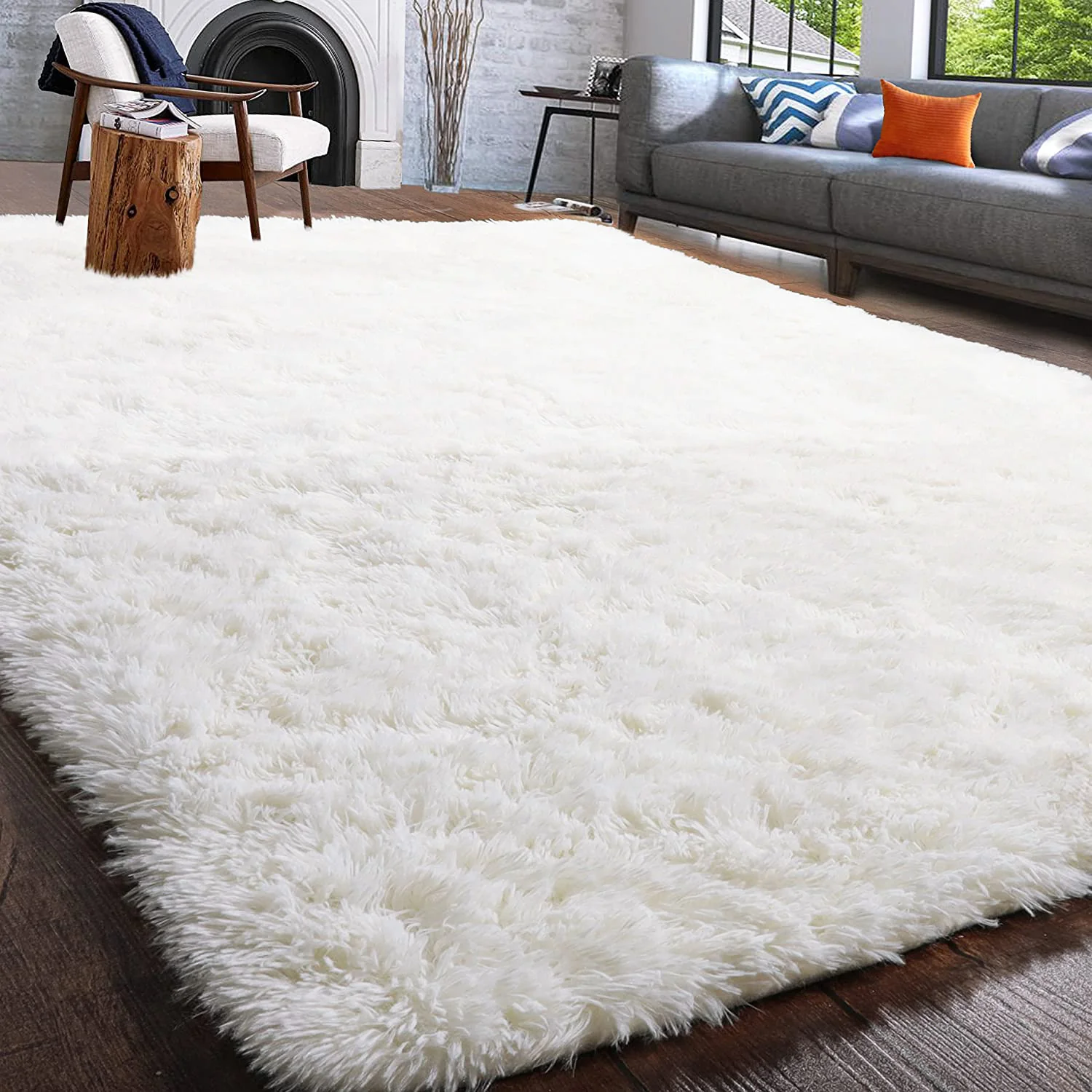 4m Extra Large Soft Shag Rug Carpet Mat (Cream White, 400 x 200) - Image 27