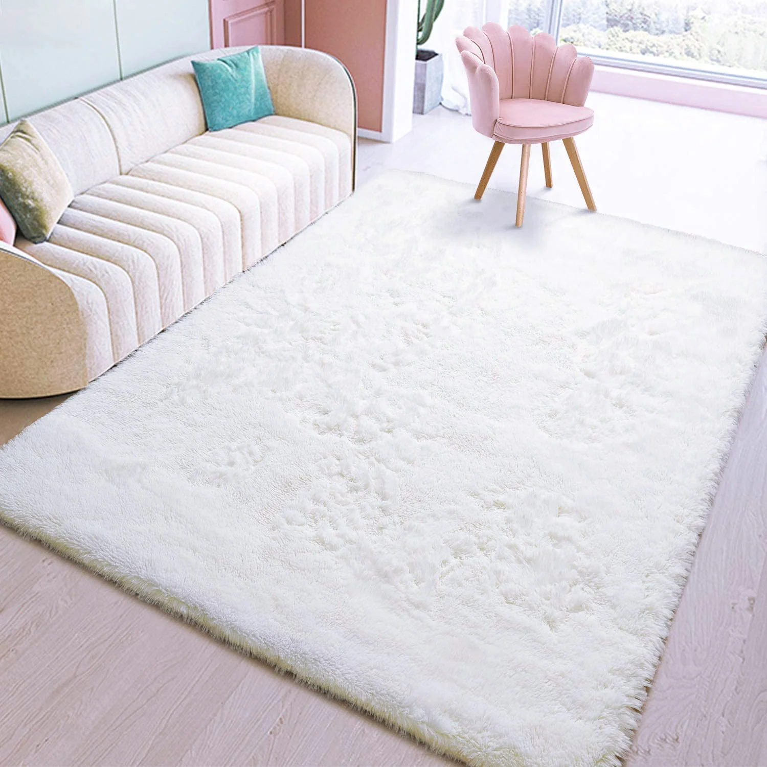 4m Extra Large Soft Shag Rug Carpet Mat (White, 400 x 200) - Image 24