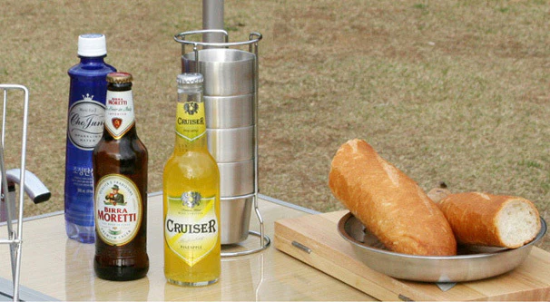 4PC Stainless Steel Camping Cups Tea/Coffee Mugs Set with Stand - Image 10