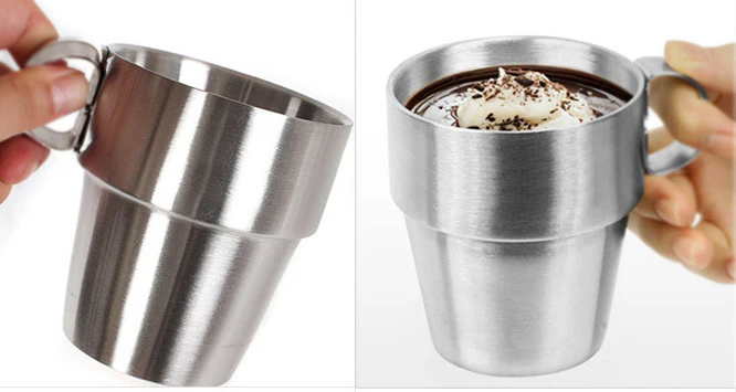 4PC Stainless Steel Camping Cups Tea/Coffee Mugs Set with Stand - Image 11