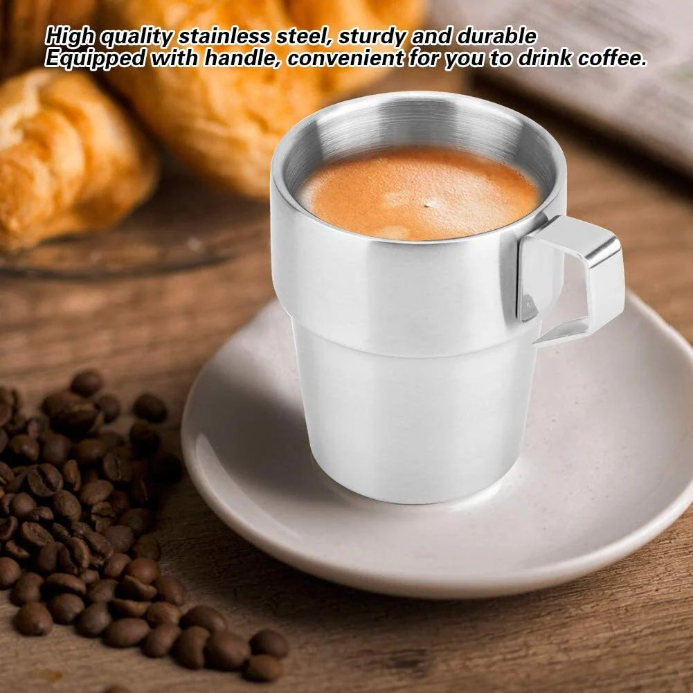 4PC Stainless Steel Camping Cups Tea/Coffee Mugs Set with Stand - Image 6