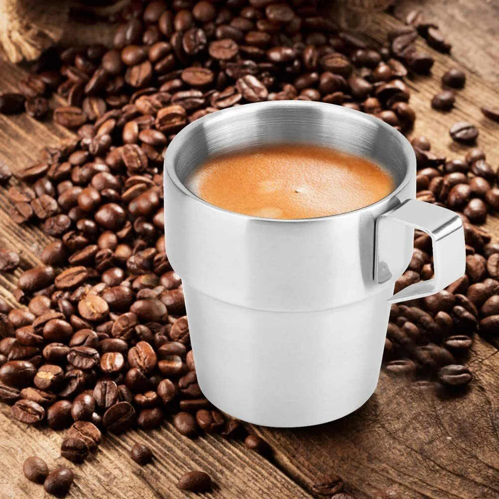 4PC Stainless Steel Camping Cups Tea/Coffee Mugs Set with Stand - Image 8