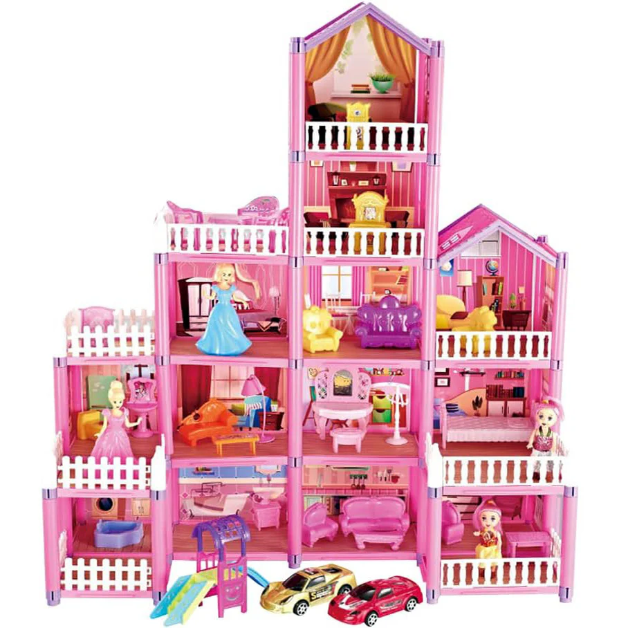 5-level Large Dreamhouse Doll House Princess Villa Mansion Castle Toy Set with Dolls & Furniture - Image 11