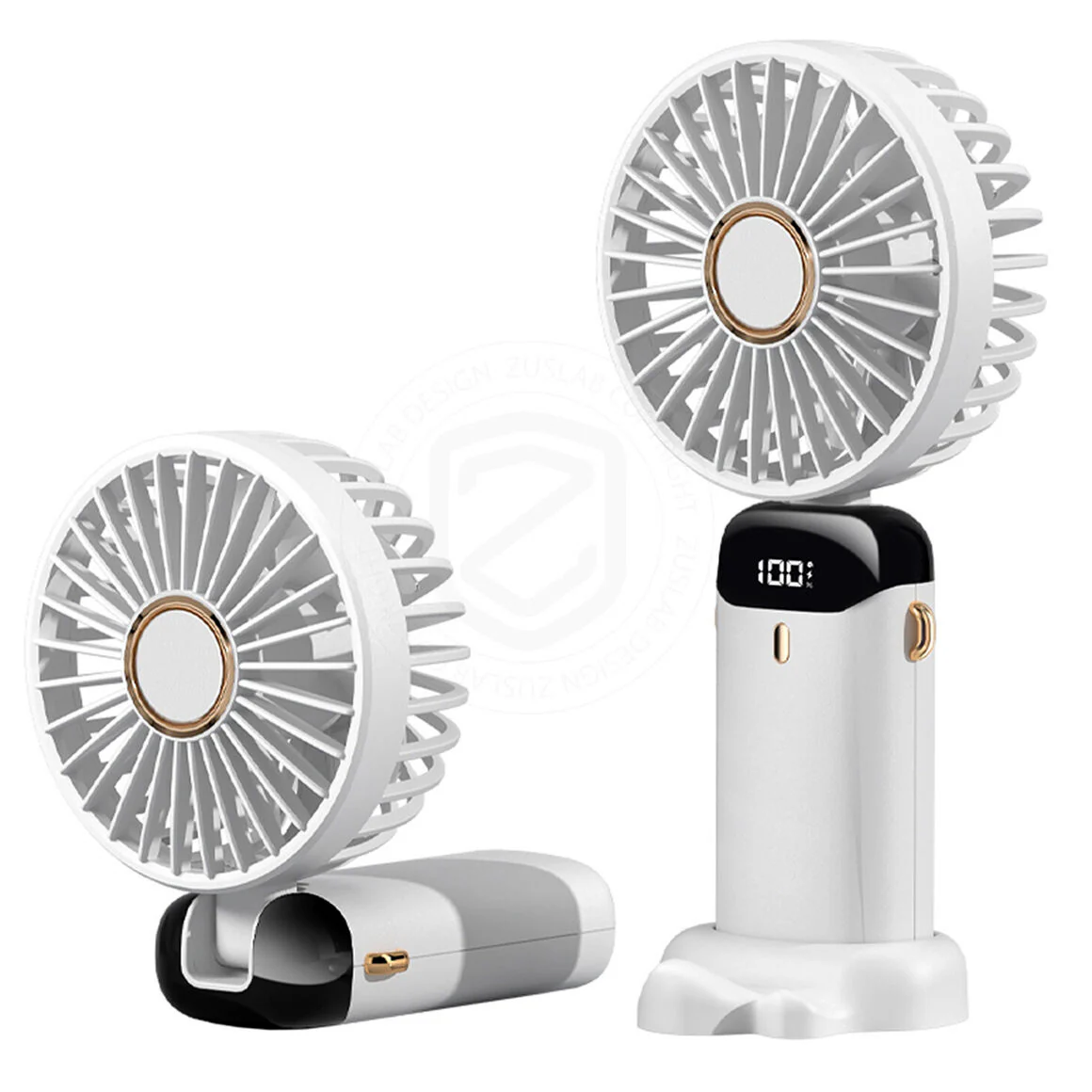5-Speed LED Display USB Rechargeable Handheld Fan Portable Cooler - Image 7