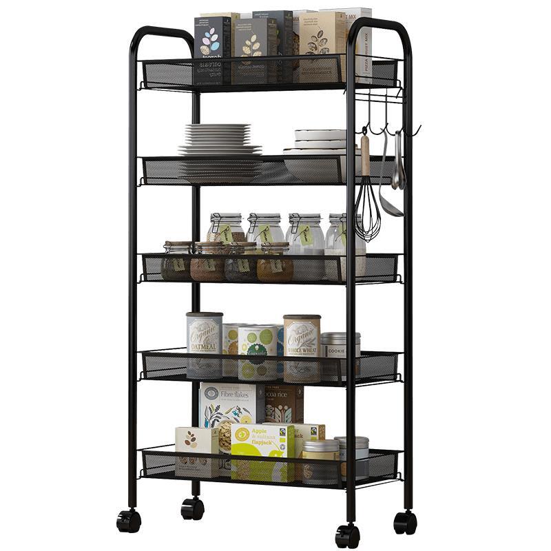 5 Tier Large Steel Multipurpose Storage Shelf Utility Cart Kitchen Trolley - Image 2