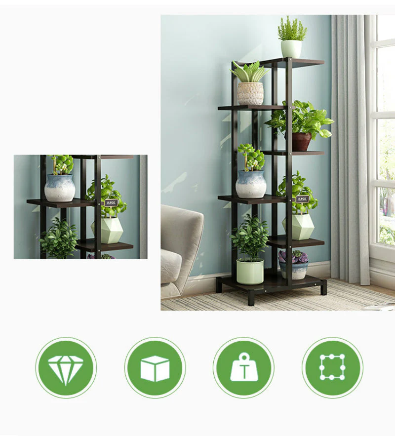 5-Tier Oasis Garden Plants Stand Planter Shelf (Black Walnut) - Image 3