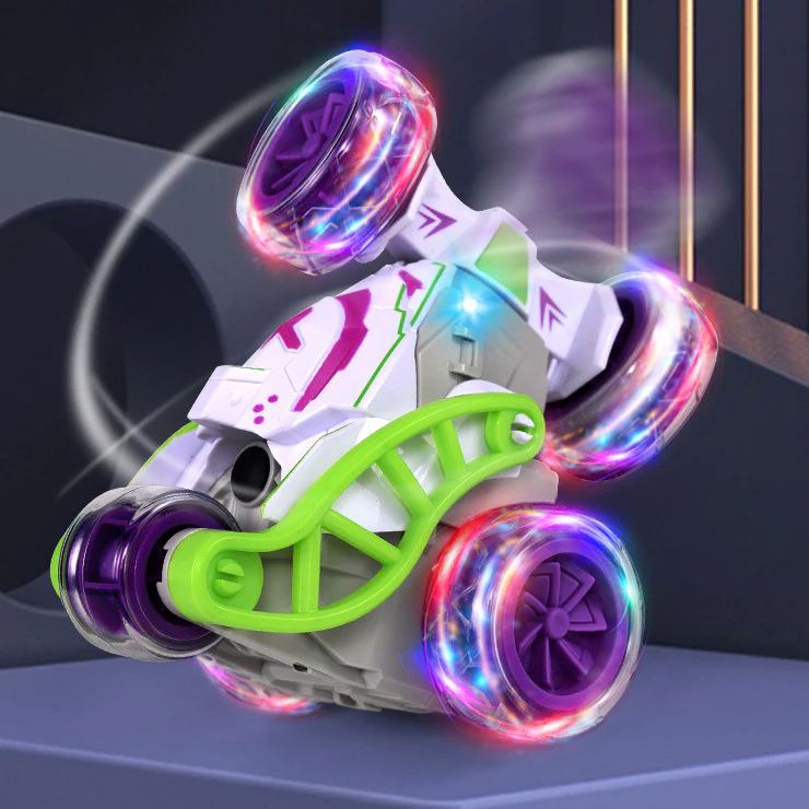 5 Wheels RC Extreme Twist Mist Mini Remote Control Stunt Car (Blue & Orange) - Image 17