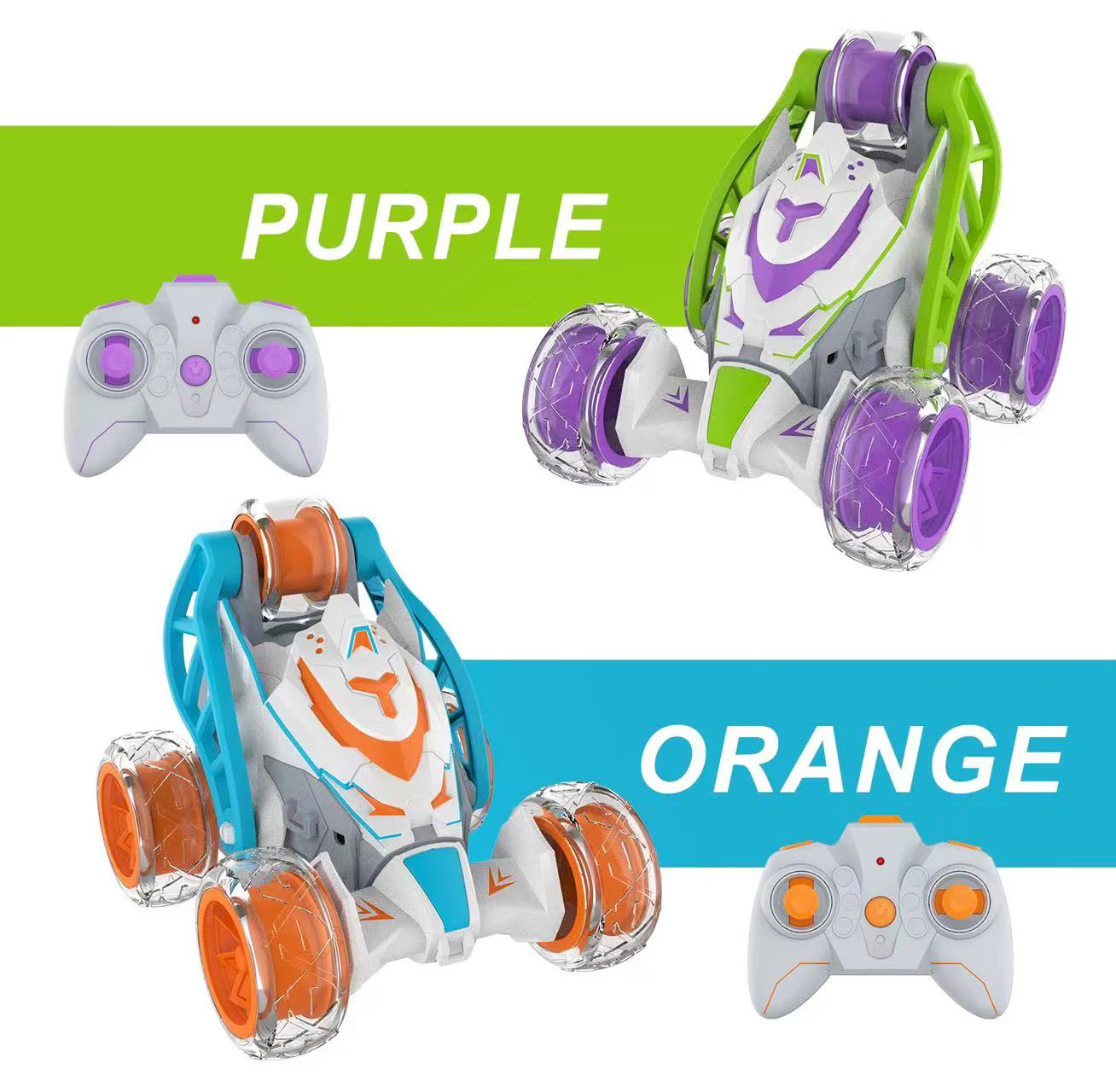 5 Wheels RC Extreme Twist Mist Mini Remote Control Stunt Car (Blue & Orange) - Image 20