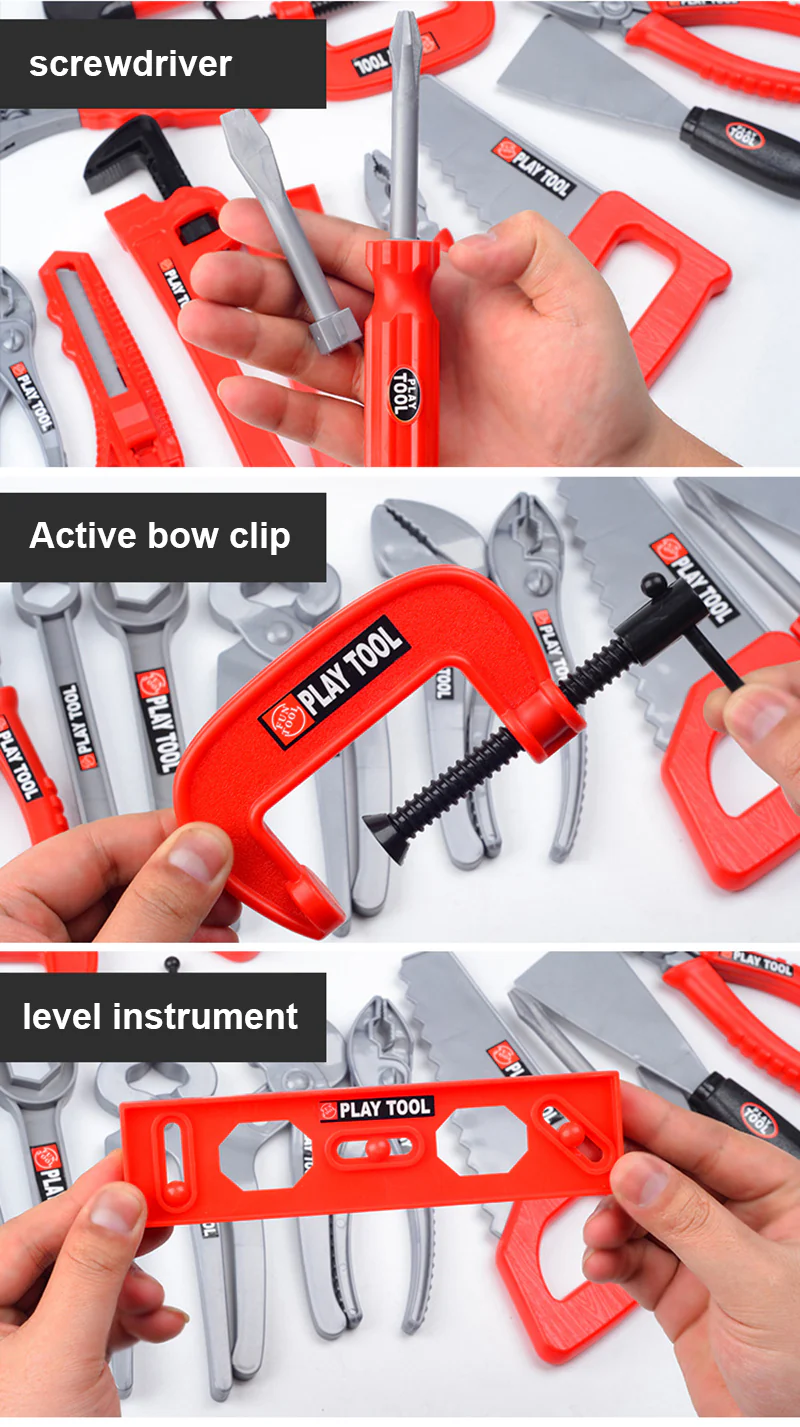 55-Piece Tool Box Play Tools Toy Set Kids Playset with Electric Drill - Image 9