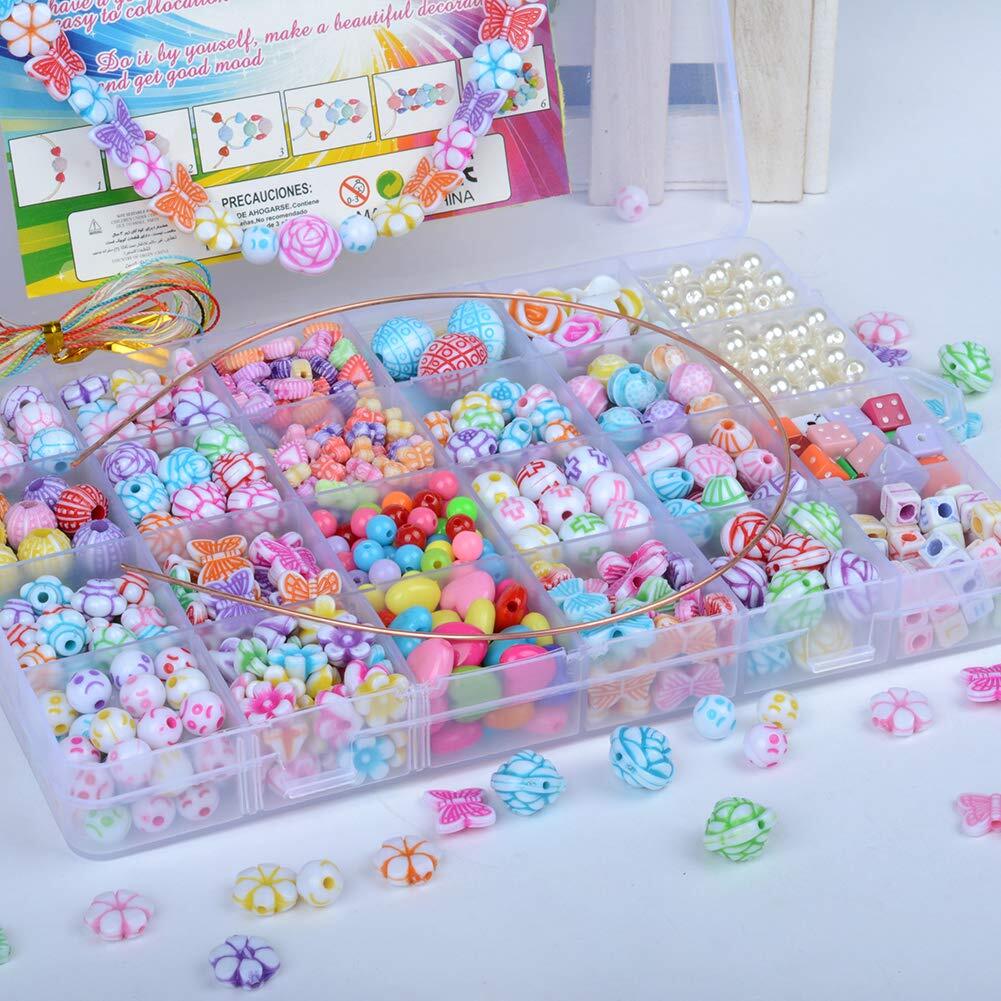 550 x DIY Creative Beads Charms Jewellery Making Arts Crafts Kit Supplies for Bracelets Necklaces - Image 10