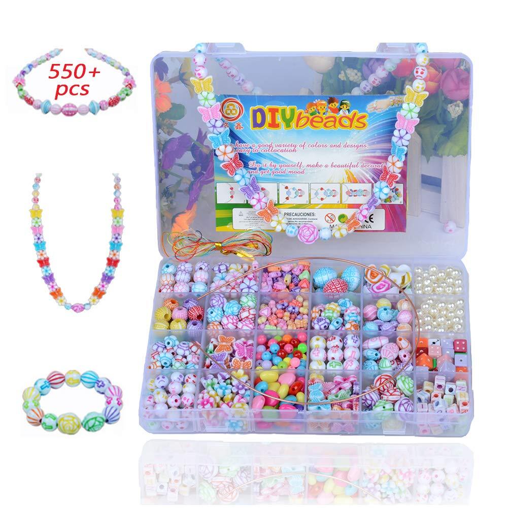 550 x DIY Creative Beads Charms Jewellery Making Arts Crafts Kit Supplies for Bracelets Necklaces - Image 13