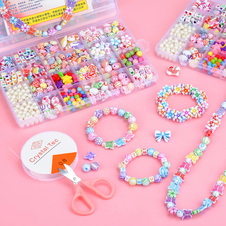 550 x DIY Creative Beads Charms Jewellery Making Arts Crafts Kit Supplies for Bracelets Necklaces - Image 3