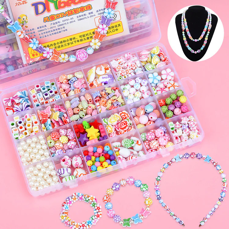 550 x DIY Creative Beads Charms Jewellery Making Arts Crafts Kit Supplies for Bracelets Necklaces - Image 7