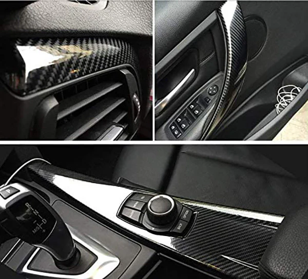 5D High Gloss Black Carbon Fibre Wrap Vinyl Roll Automotive Car DIY Film 152cm x 50cm - Image 5