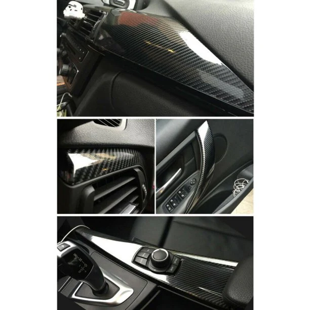5D High Gloss Black Carbon Fibre Wrap Vinyl Roll Automotive Car DIY Film 152cm x 50cm - Image 8