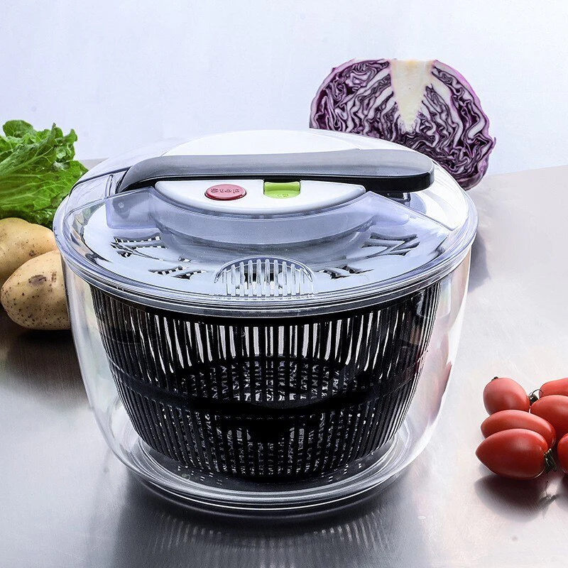 5L Salad Spinner Large Capacity Vegetable Washer Dryer Kitchen Tool - Image 16