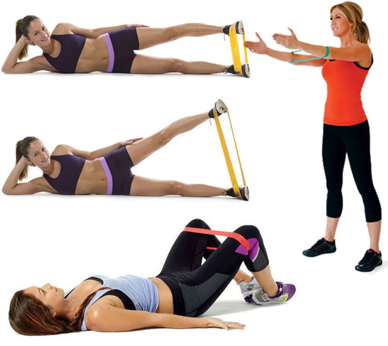 5PC Combo Pack Fitness Gym Yoga Exercise Stretching Bands - Image 4