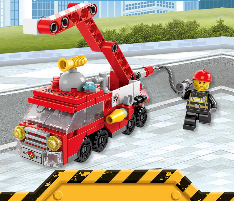 6 In 1 City Fire Truck Building Blocks 142 Compatible Bricks Kit Toy Set - Image 10