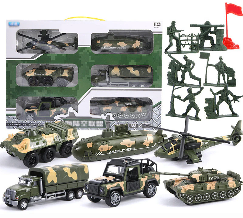 6 PCS Military Toy Set Army Vehicles Cars Helicopter Submarine Set Metal Toys - Image 12
