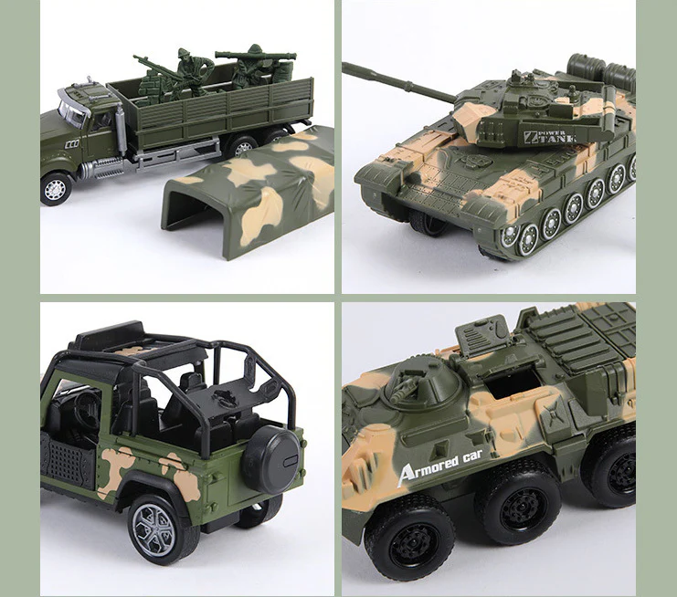 6 PCS Military Toy Set Army Vehicles Cars Helicopter Submarine Set Metal Toys - Image 13