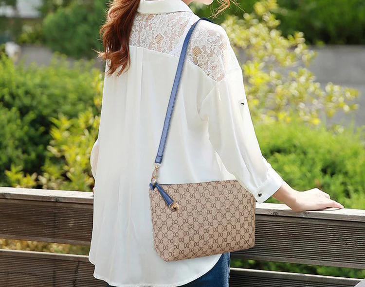 6 Pieces Designer Handbag Set Tote Shoulder Bag Clutch Purse Coin Wallet - Image 7