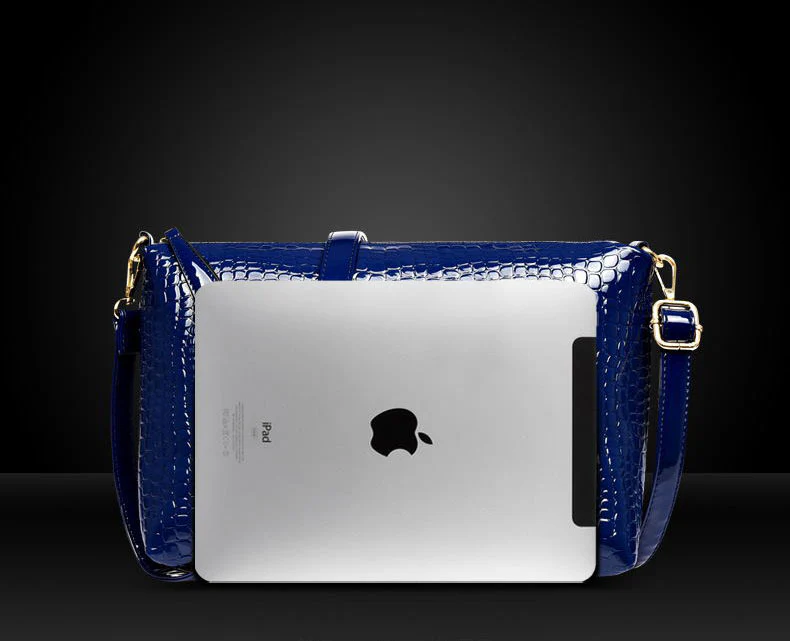 6 Pieces Leather Handbag Set Tote Shoulder Bag Clutch Purse Coin Wallet (Blue) - Image 8