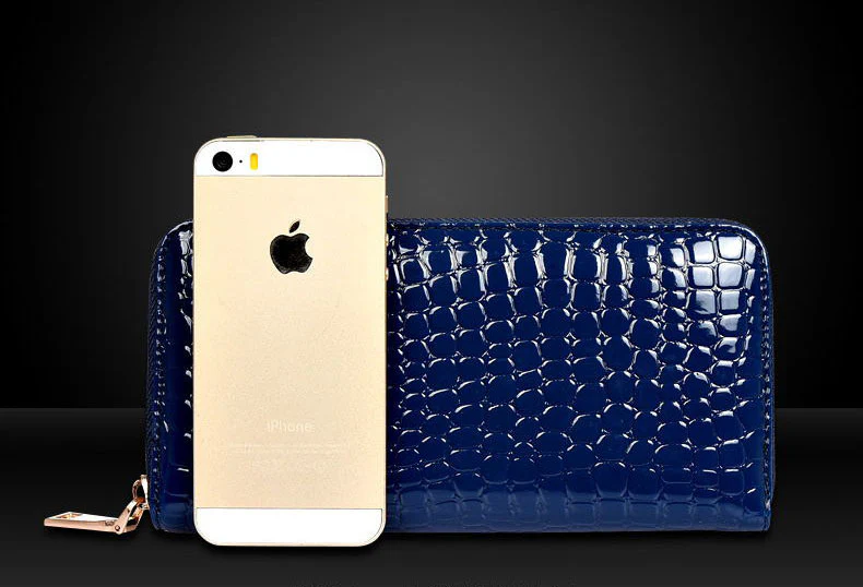 6 Pieces Leather Handbag Set Tote Shoulder Bag Clutch Purse Coin Wallet (Blue) - Image 9