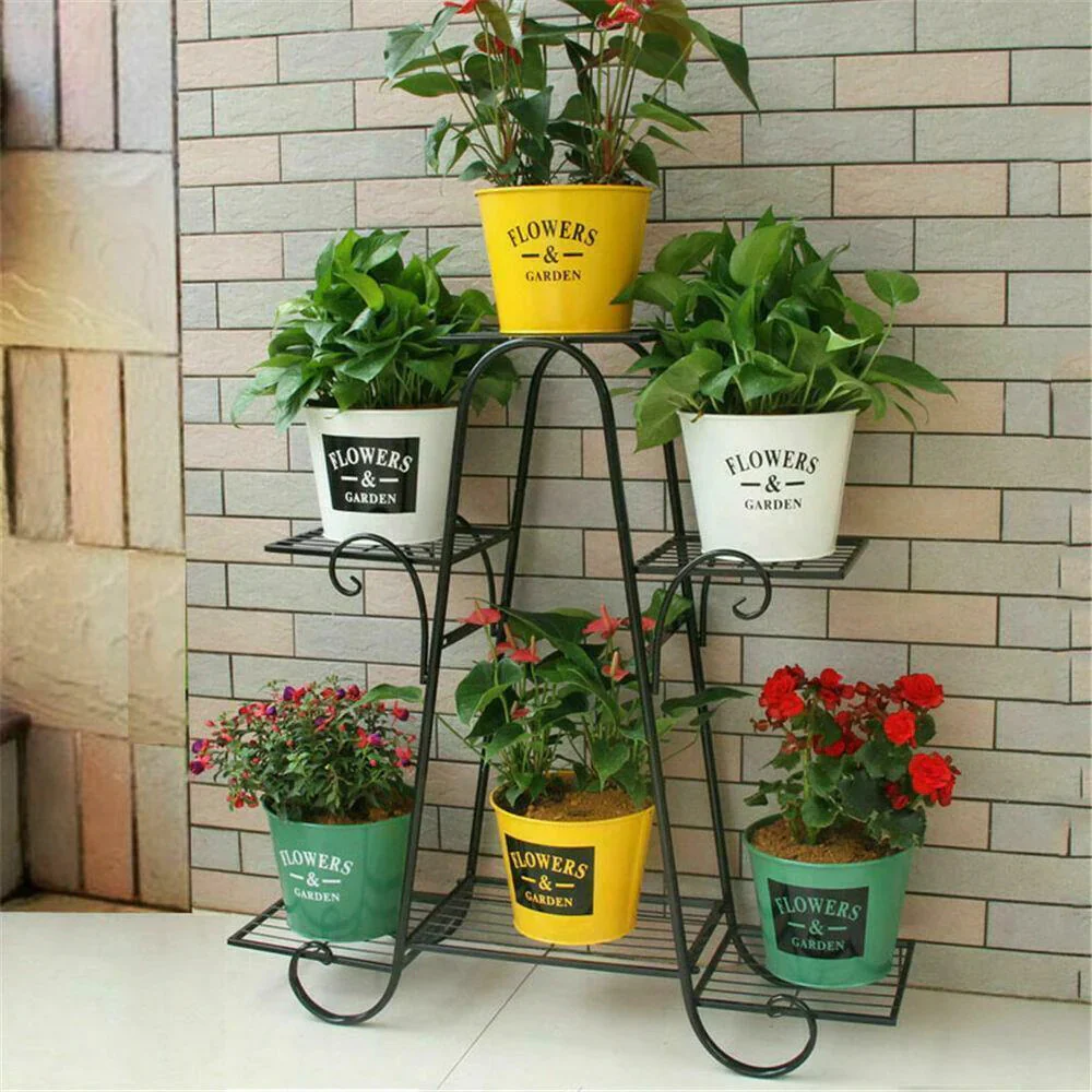 6-tier Metal Plant Stand Shelf Display Rack Flower Pot Holder Garden Storage Organizer - Image 5