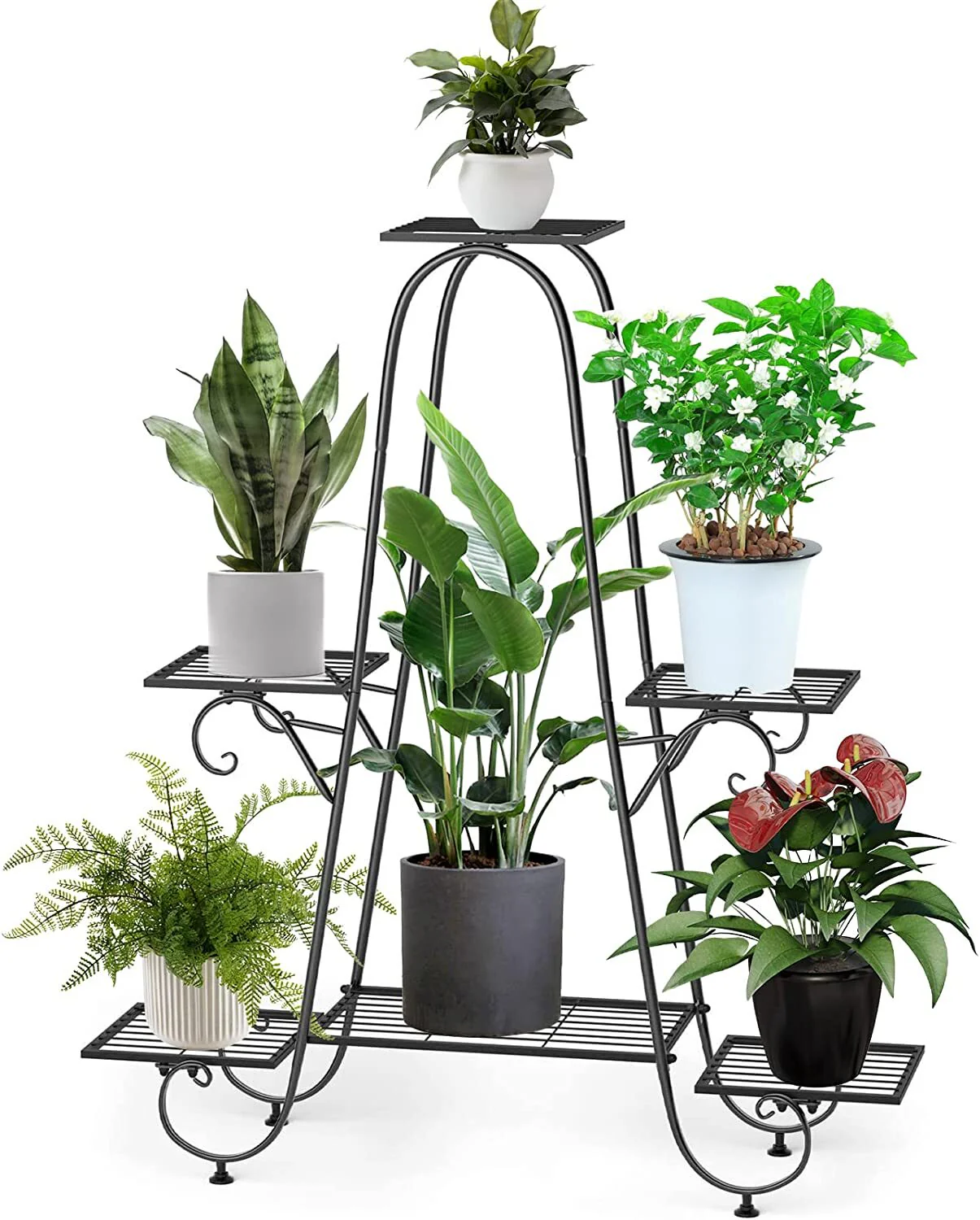 6-tier Metal Plant Stand Shelf Display Rack Flower Pot Holder Garden Storage Organizer - Image 6