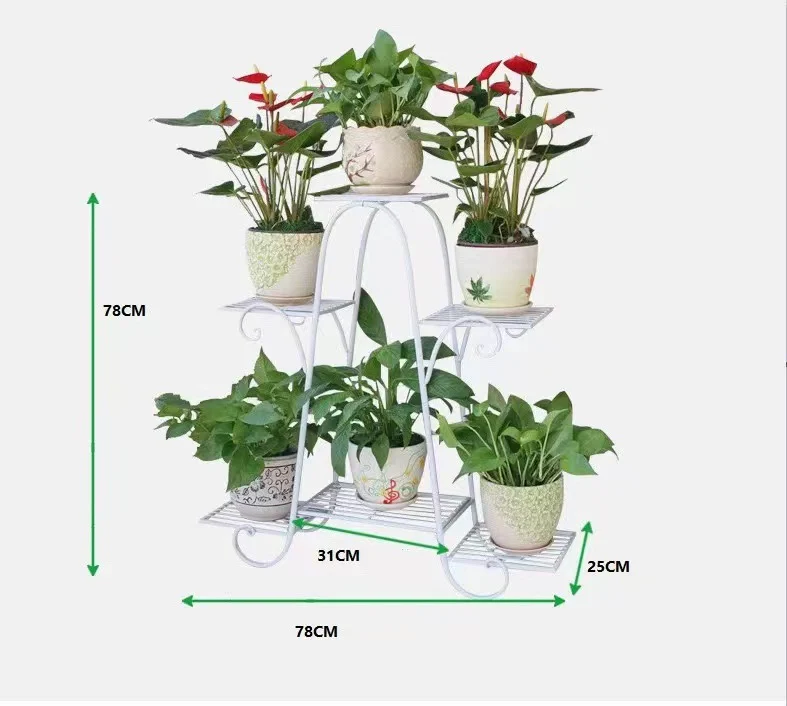 6-tier Metal Plant Stand Shelf Display Rack Flower Pot Holder Garden Storage Organizer - Image 8