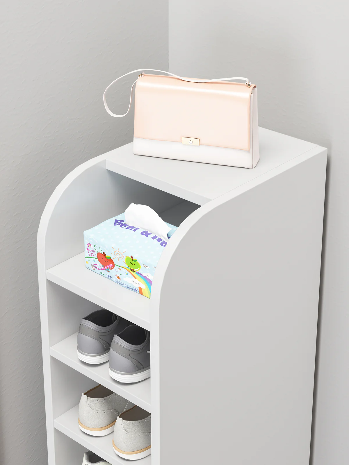 6-Tier Spacious Shoe Rack Wooden Storage Organizer Cabinet (White) - Image 3