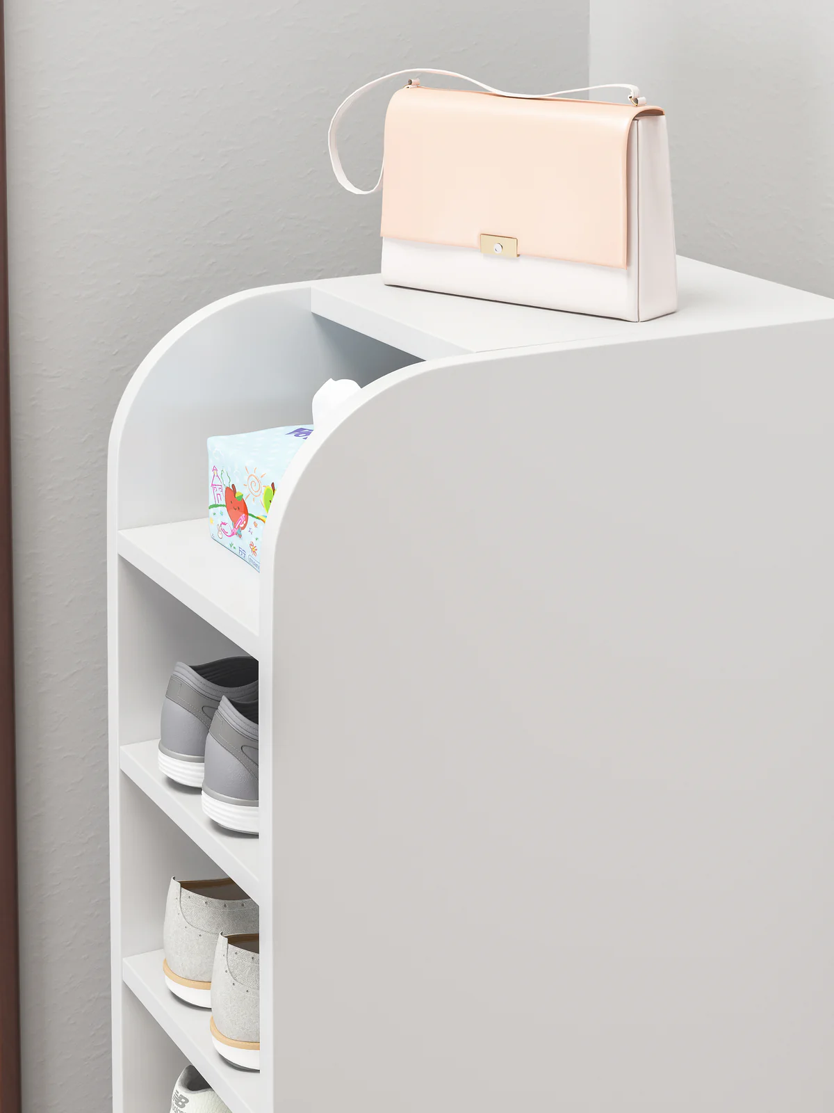 6-Tier Spacious Shoe Rack Wooden Storage Organizer Cabinet (White) - Image 5