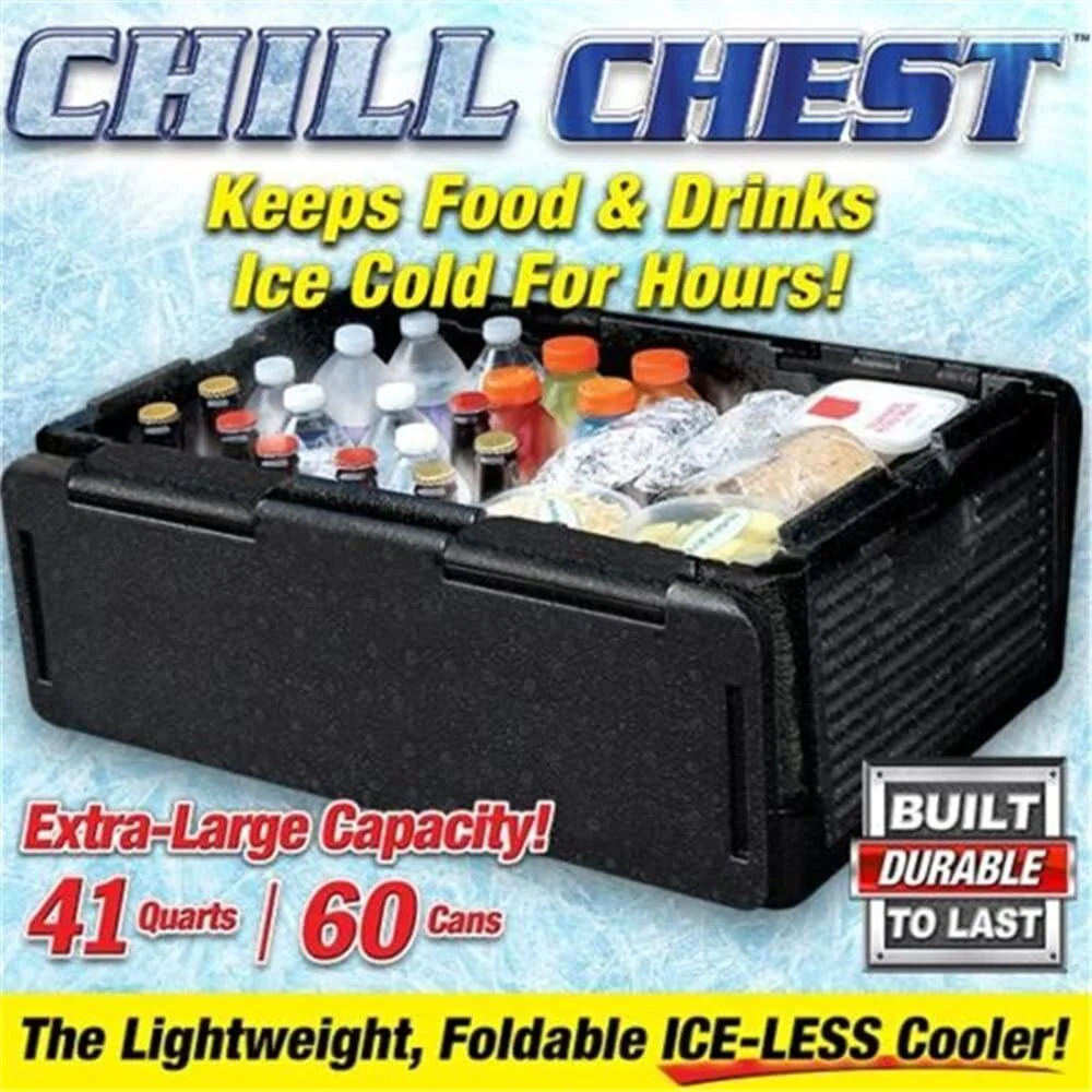 60 Cans Chill Chest Cooler Collapsible Portable Outdoor Thermos Insulated Waterproof Cool Storage Box - Image 2