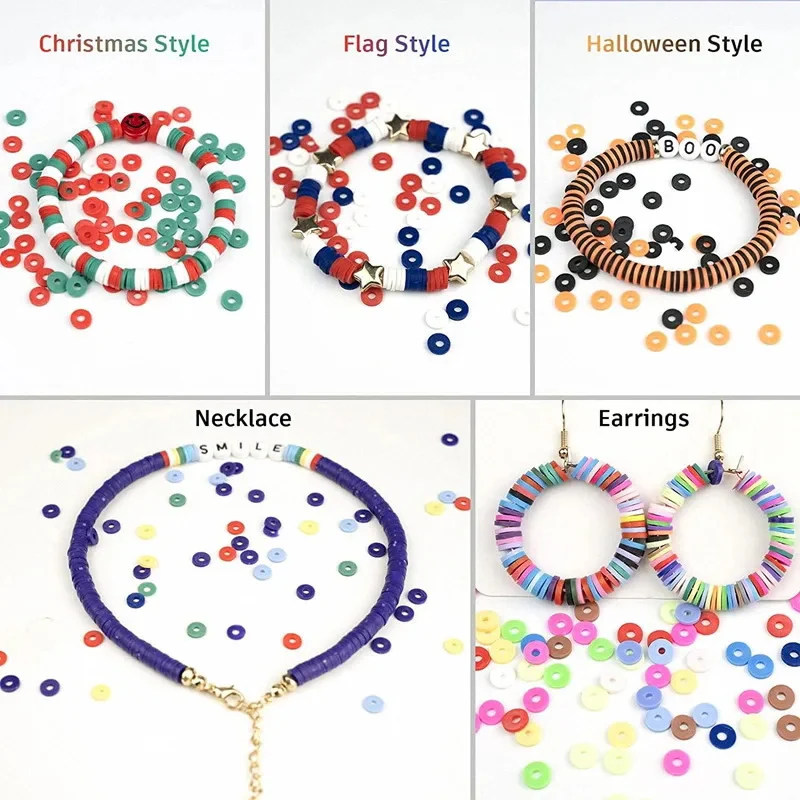 6000 x Multicolour DIY Clay Beads Set Jewellery Making Craft Kit Supplies Charms Bracelets Necklaces - Image 6