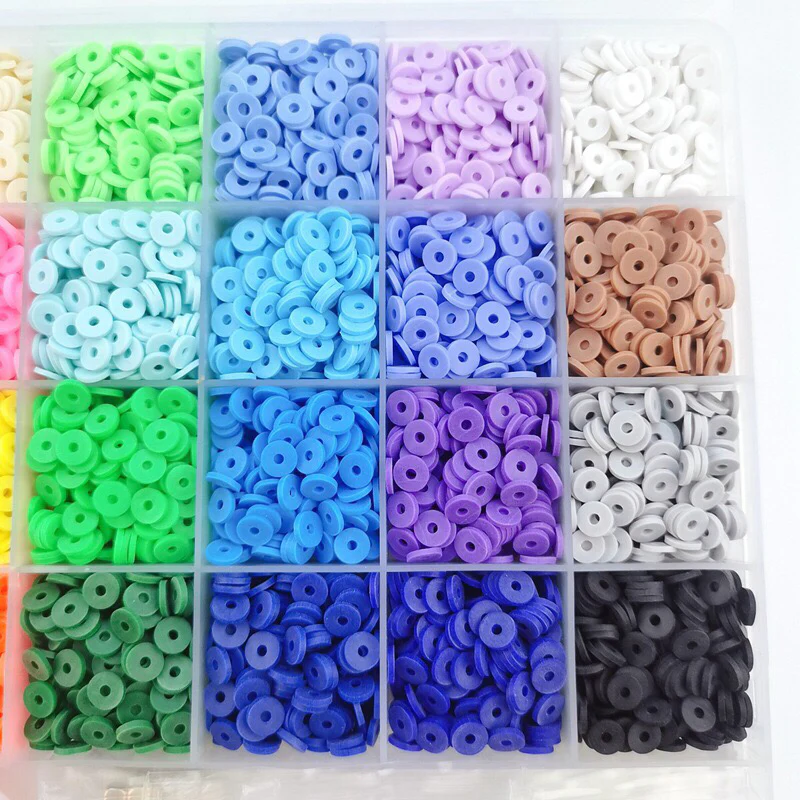 6000 x Multicolour DIY Clay Beads Set Jewellery Making Craft Kit Supplies Charms Bracelets Necklaces - Image 8